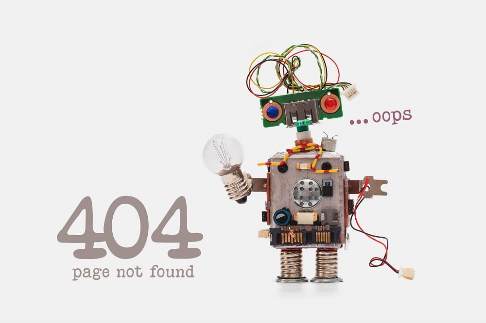 Page d'erreur 404 personnalisée avec moteur de recherche interne et liens utiles